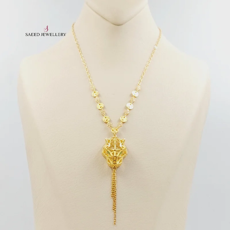 Delicate Chain Necklace-Zircon Studded Tiger Necklace