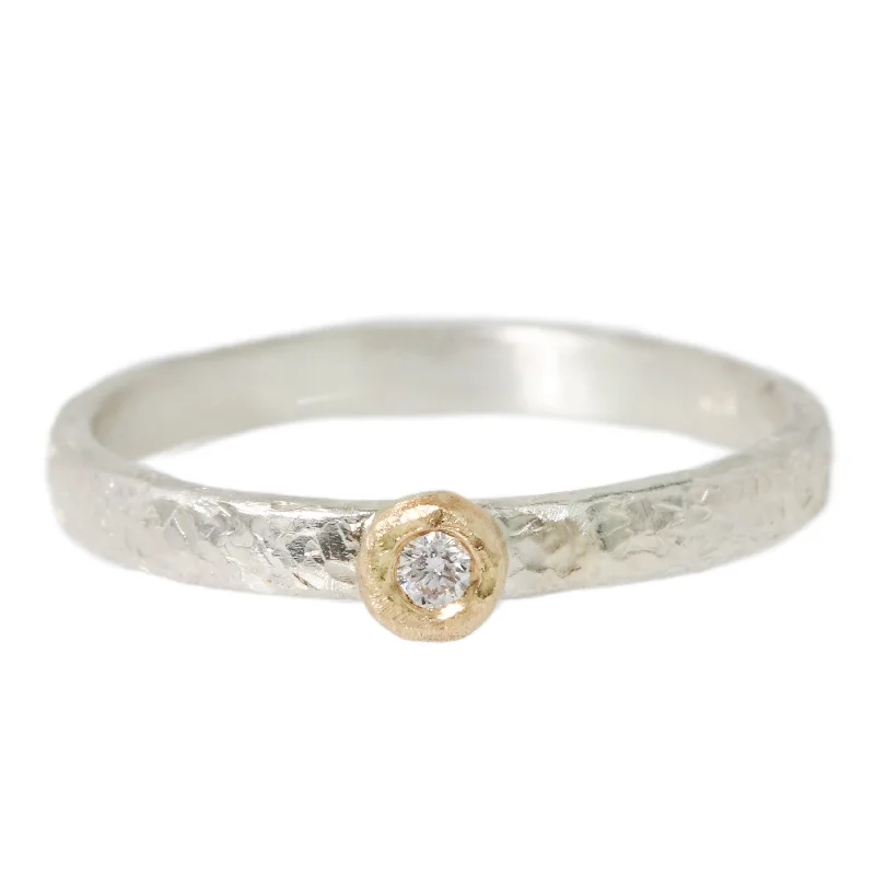 Vintage Engagement Ring-Single Bezel Diamond Ring