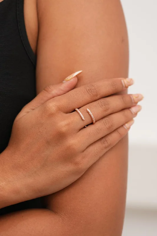 Elegant Diamond Ring-Ashley Open Wrap Band Diamond Ring | Daily Wear