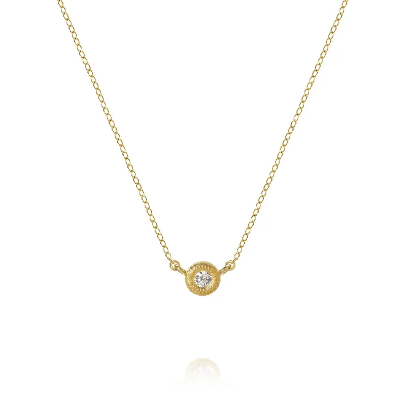 Customizable Gold Necklace-Glory 18K Gold Necklace w. Diamond