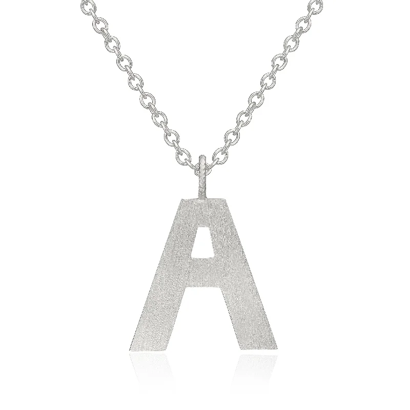 Luxury Gemstone Necklace-Letter A Silver Necklace