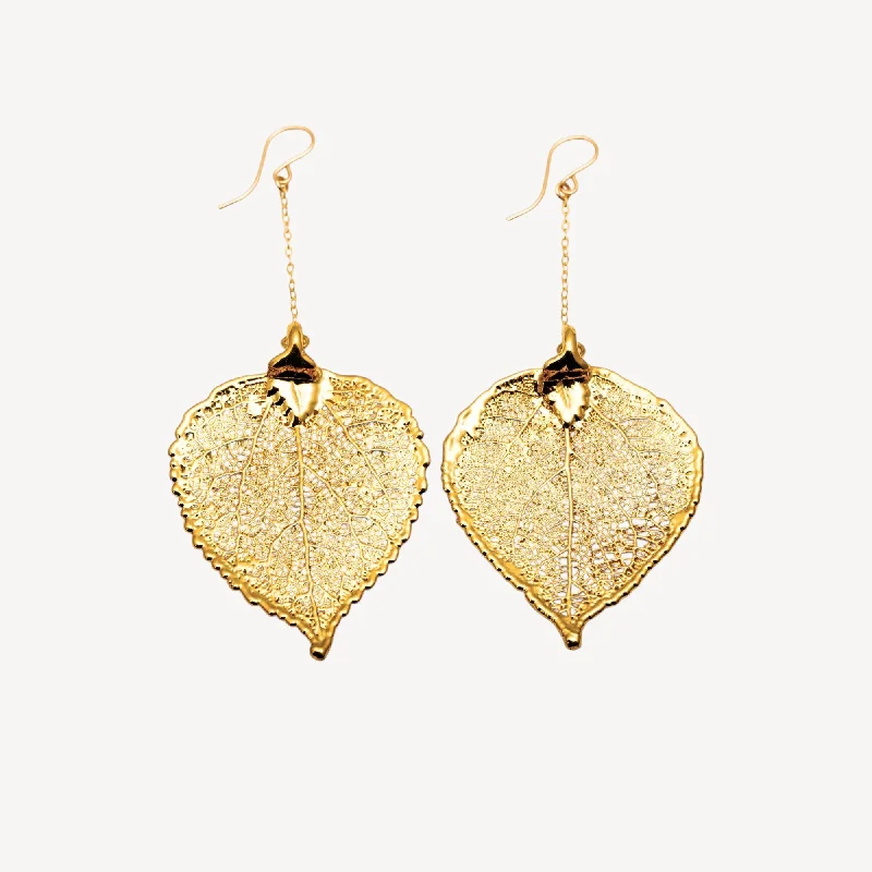 Ethnic Earrings for Women-Real Leaf Earrings