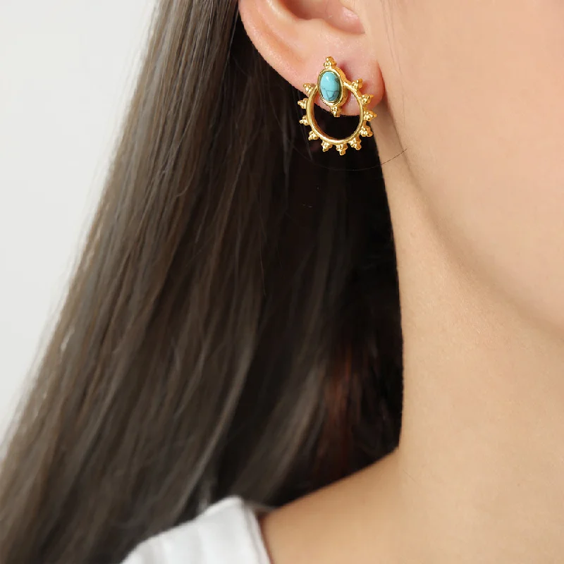 F1013-Gold Earrings/1 Pair