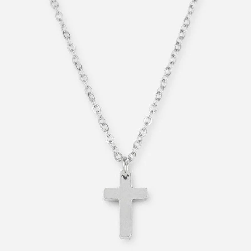 Beautiful Sapphire Necklace-Silver Cross Necklace