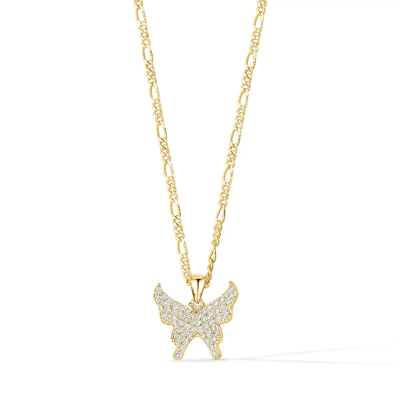 Gold Necklace with Gemstones-Butterfly Effect Necklace