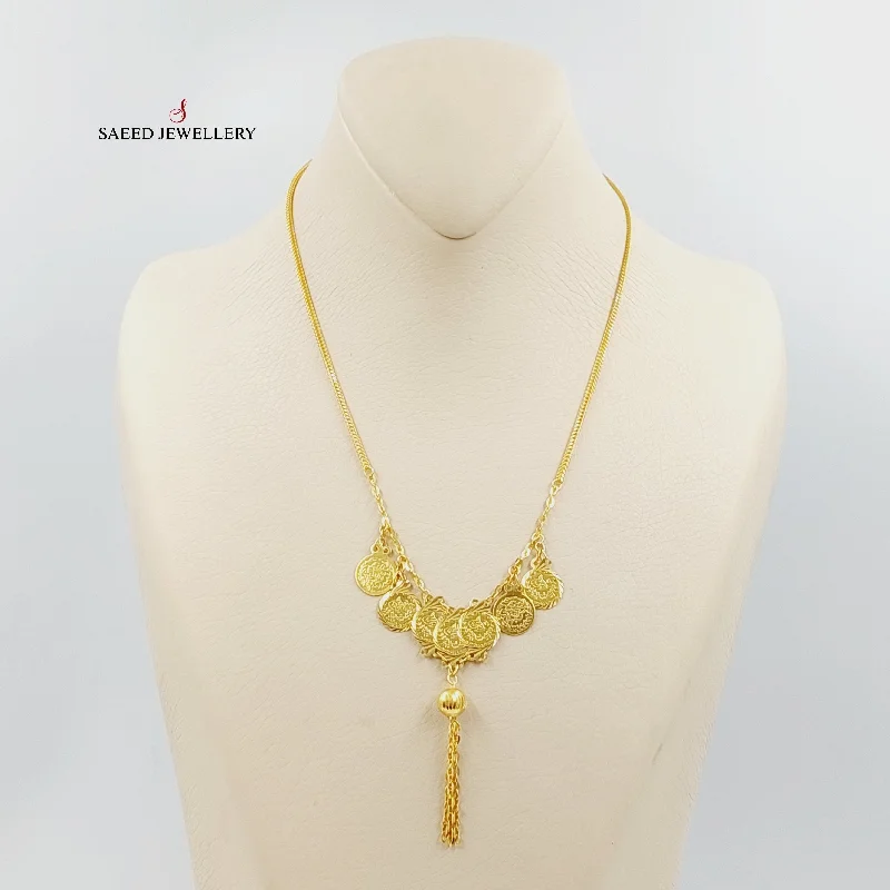 Gold Necklace with Ruby-Rashadi Balls Necklace